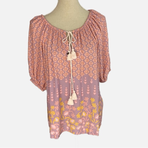 Spell Sweet Nothings Short Sleeve Blouse Sugar Plum Small NWT Boho Festival - Picture 10 of 13